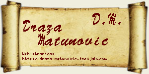 Draža Matunović vizit kartica